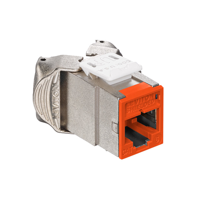 Leviton Atlas-X1 Cat6 Shielded Tool-Free Jack Orange