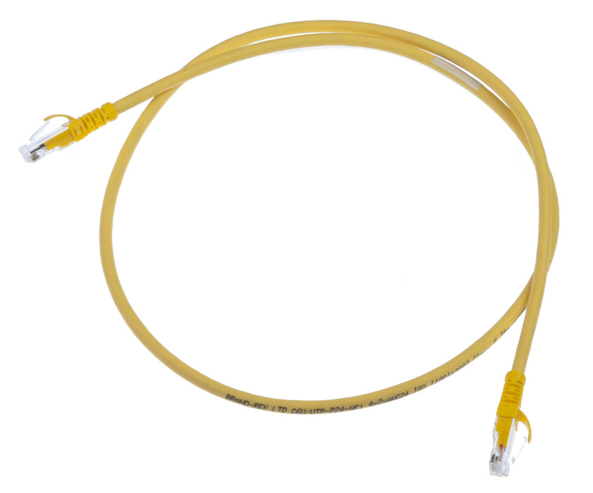 Leviton GigaPlus Cat5e 24 AWG Stranded U-UTP Patch Cord LSOH Yellow Sheath  Yellow Boots 2.0m