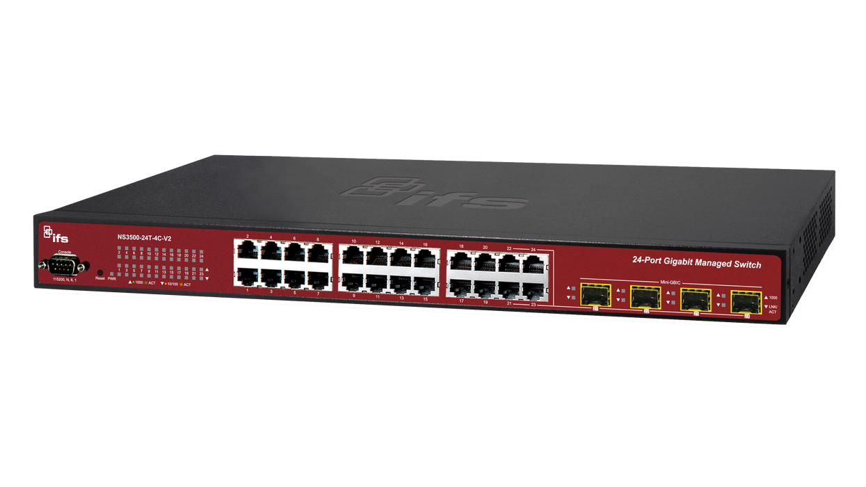 24 Port 10/100/1000 and 4 x Gig SFP Port Switch